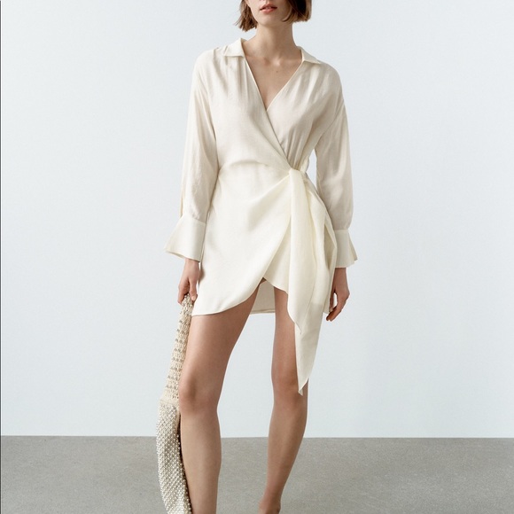 ZARA Tied Mini Dress - Picture 1 of 3